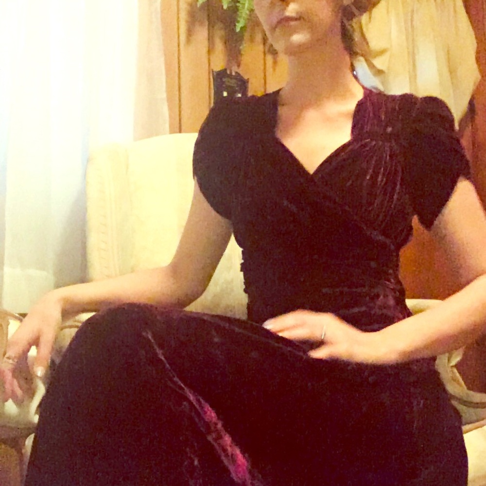 Vintage crushed velvet Evening dress.